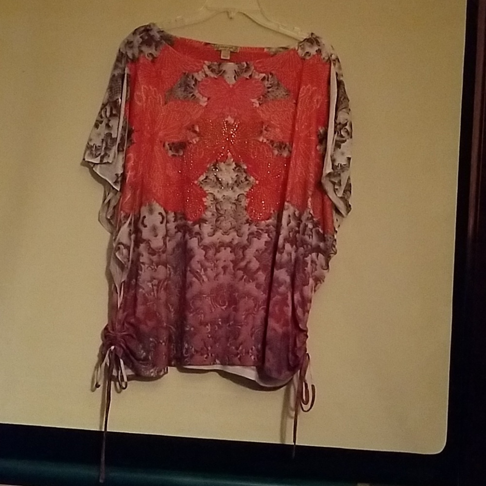 energies world wear 3X Rhinestone Batwing Burnout
